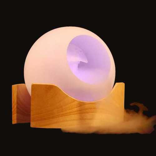 Brumisateur ambiance Boston en Verre et Bois 23x23x19cm Brumisateur ambiance Boston