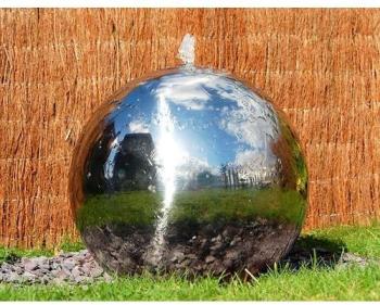 28cm Fontaine Boule en Acier Inoxydable avec éclairage 28cm Fontaine Boule en Acier