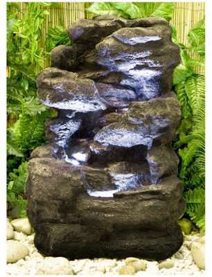 Fontaine de Jardin avec éclairage Cascade rocheuse