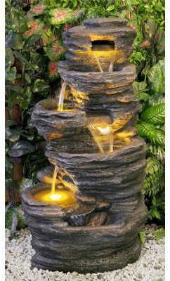 Fontaine dExtérieur 5 Cascades Rochers - Éclairag