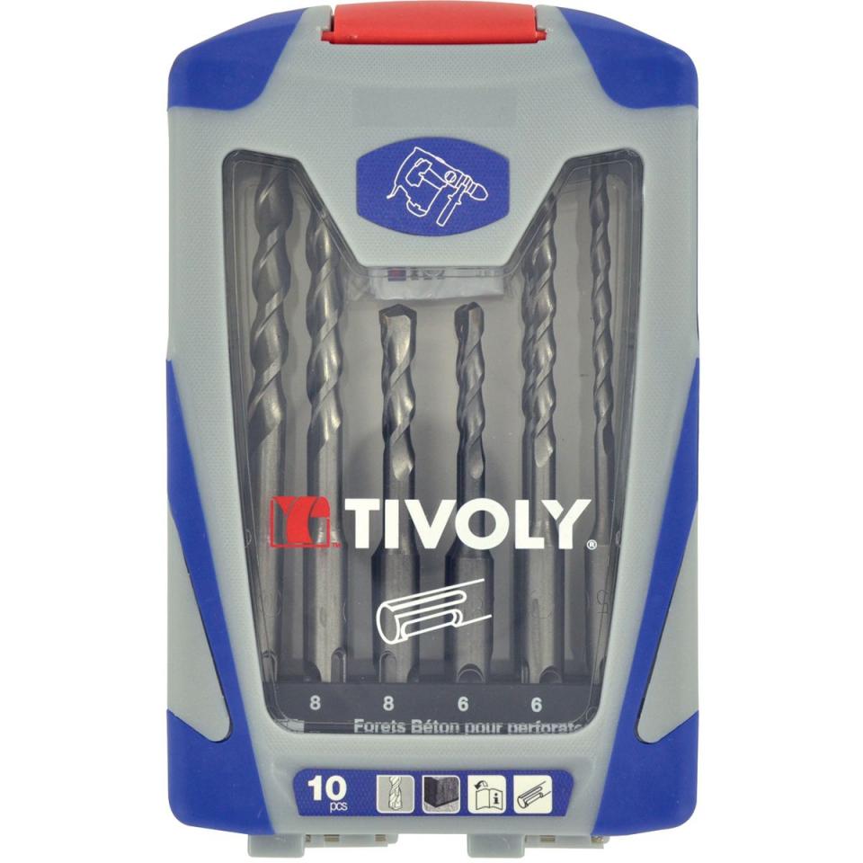 Coffret T10 forets béton SDS Tivoly - 10 pièces