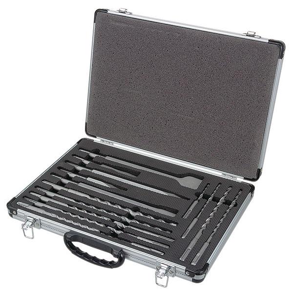 Coffret 12 forets avec 2 pointes et 3 burins SDS-Plus Coffret 12 forets avec 2 pointes