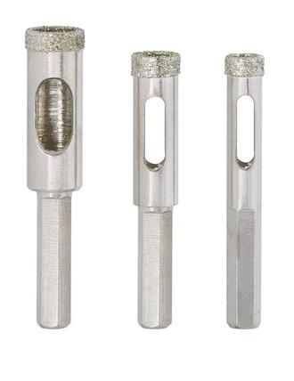 Lot de 3 Forets diamantés 8 à 12 mm