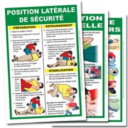 Lot de 22 affiches de procédures détaillées PSC1