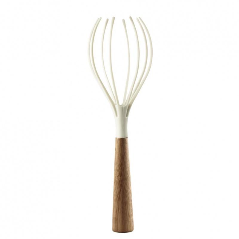 Whisk - Moussoir - blanc/manche en bambou/Seulemen