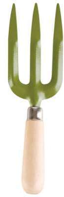 Fourche en Métal Vert et Bois 8x4x26.5cm