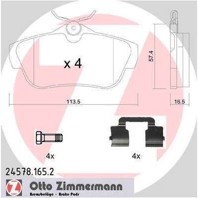 Pneu ZIMMERMANN - Kit de plaquettes de frein frein Pneu ZIMMERMANN - Kit de plaquettes