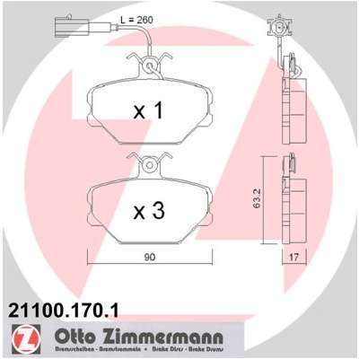 Pneu ZIMMERMANN - Kit de plaquettes de frein frein Pneu ZIMMERMANN - Kit de plaquettes