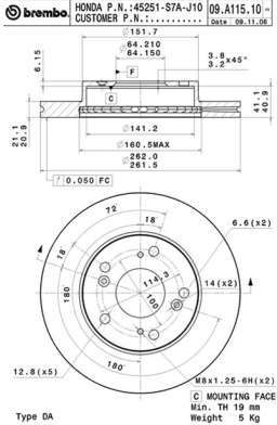 Pneu BREMBO - Disque de frein (Composition Emballage) Pneu BREMBO - Disque de frein