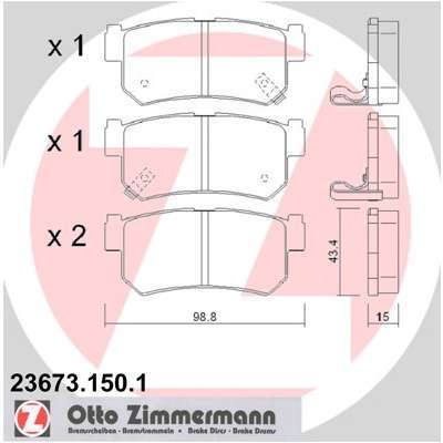 Pneu ZIMMERMANN - Kit de plaquettes de frein, frei