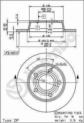 Pneu BREMBO - Disque de frein (Composition/Emballa