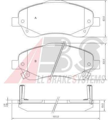 Pneu A B S - Kit de plaquettes de frein frein à disque Pneu A B S - Kit de plaquettes