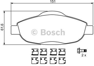 Pneu BOSCH - Kit de plaquettes de frein, frein à d