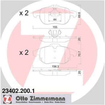 Pneu ZIMMERMANN - Kit de plaquettes de frein frein Pneu ZIMMERMANN - Kit de plaquettes