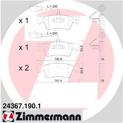 Pneu ZIMMERMANN - Kit de plaquettes de frein frein Pneu ZIMMERMANN - Kit de plaquettes