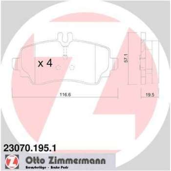 Pneu ZIMMERMANN - Kit de plaquettes de frein frein Pneu ZIMMERMANN - Kit de plaquettes