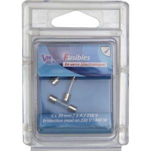 PACK 3 FUSIBLES VERRE 5X20 MM 2A VOLTMAN VOM511026