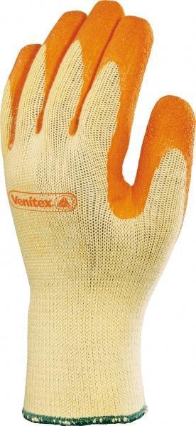 Gant tricot polyester coton paume enduite latex orange Gant tricot polyester coton