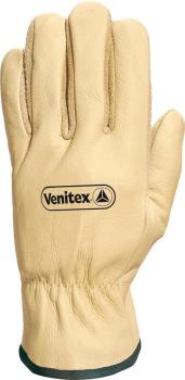 Gant cuir fleur retournée hydrofuge doublure tricot Gant cuir fleur retournée