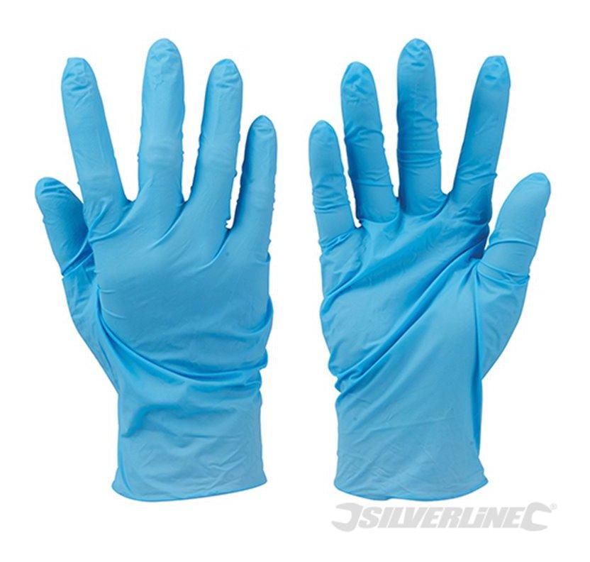 100 gants nitrile non-poudrés jetables - SILVERLIN
