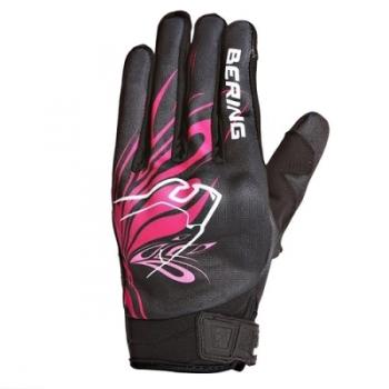 Gants moto été Bering Lady Roberta Noir Fuchsia CE