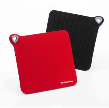 Lot de 2 maniques dessous de plat 18 cm rouges Lot de 2 maniques dessous