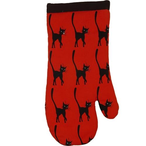 Gant à Four Imprimé CHAT SMART ROUGE