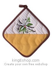 Manique de cuisine brodée Vanille