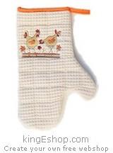Gant de cuisine brodé Poules