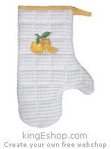 Gant de cuisine brodé Citron blanc