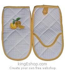 Gant de four brodé Citron