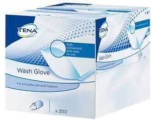 Tena Gants de Toilette à Usage Unique Non Plastifi