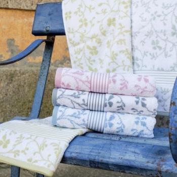 Gant de toilette 16x21 cm VINTAGE FLORAL Vert Gris