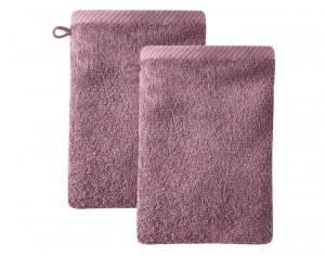 LIVING CRAFTS Lot de 2 Gants de Toilette - Violine