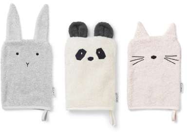 Lot de 3 Gants de Toilette - Dumbo Grey Sweet Rose Lot de 3 Gants de Toilette