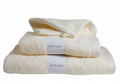 Gant de toilette éponge Douceur ivoire 600gr Gant de toilette éponge Douceur