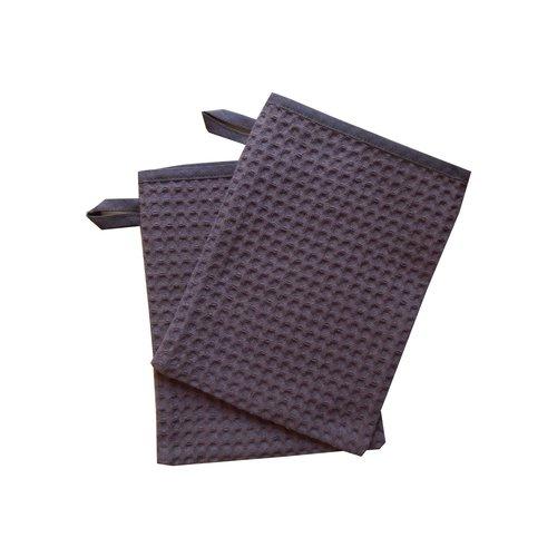 Lot de 2 gants de toilette nid dabeille marron