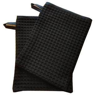Lot de 2 gants de toilette nid dabeille noir