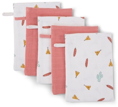 5 gants de toilette Dreamy Tipi