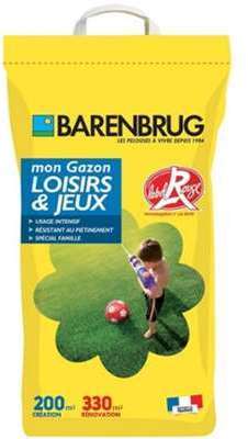 Gazon loisirs et jeux 5Kg Barenbrug Gazon loisirs et jeux 5Kg