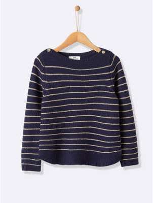 Pull rayé fille rayé marine doré Pull rayé fille rayé marine