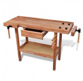 VidaXL Etabli de menuisier en bois avec tiroir et
