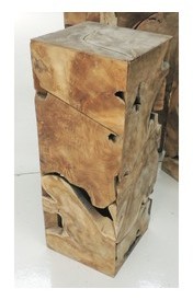 Colonne en Teck massif / H80 x L30 x P30 cm pièce