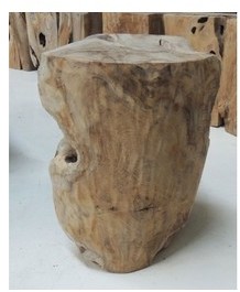 Colonne Teck recyclé massif / H40 x L30 x P30 cm p