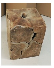 Colonne Teck recyclé massif / H40 x L30 x P30 cm p