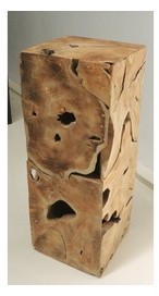 Colonne en Teck massif / H80 x L30 x P30 cm pièce