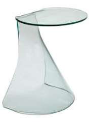 Guéridon design verre courbé arrondi