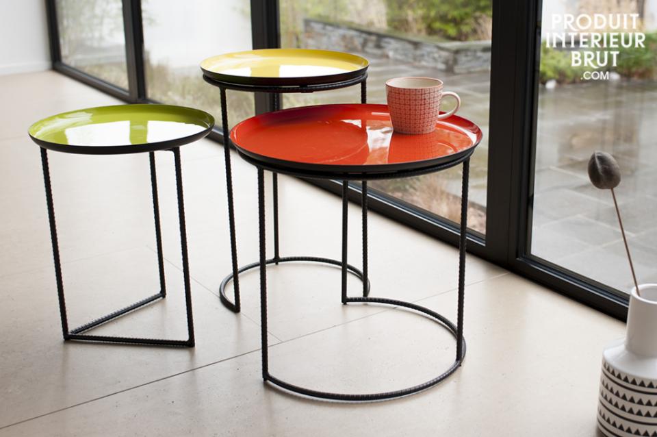 Table scandinave gigogne tricolore Kirk