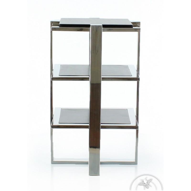 Table d appoint inox pied en X - La Boétie Table d appoint inox pied