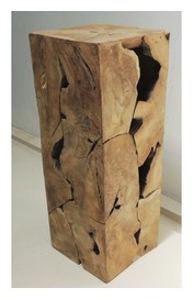 Colonne en Teck massif / H80 x L30 x P30 cm pièce